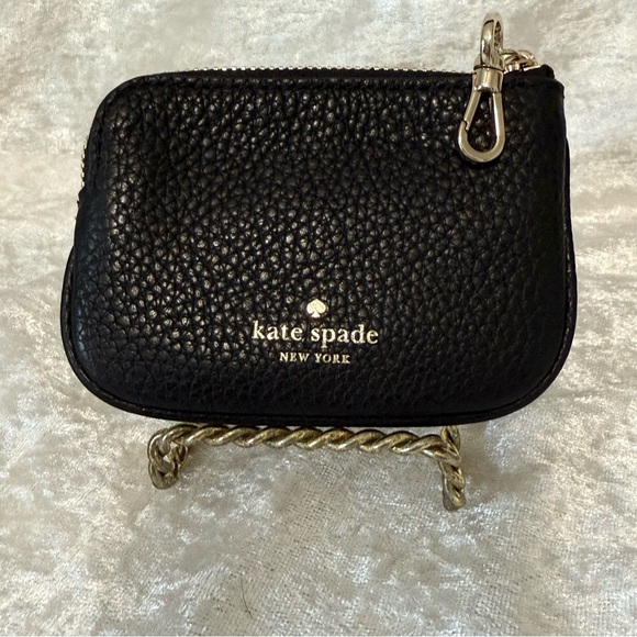 NWOT Kate Spade Rosie Pebbled Leather Black authentic Coin Purse - Picture 1 of 7
